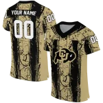 customized colorado buffaloes rugged stripes gold jersey best selling