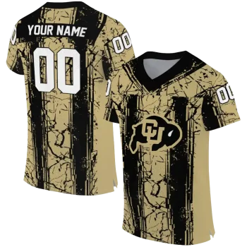 customized colorado buffaloes rugged stripes gold jersey best selling