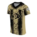 customized colorado buffaloes rugged stripes gold jersey best selling