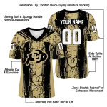 customized colorado buffaloes rugged stripes gold jersey best selling