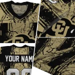 customized colorado buffaloes rugged stripes gold jersey best selling