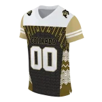 customized colorado buffaloes tire arrows gold black white jersey best selling