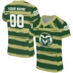 customized colorado state rams art stripe green jersey best selling