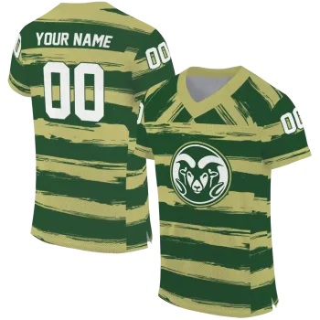 customized colorado state rams art stripe green jersey best selling