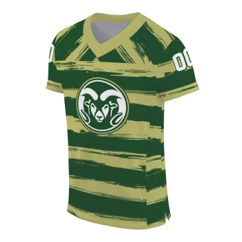customized colorado state rams art stripe green jersey fashion forward