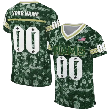 customized colorado state rams camouflage abstract green jersey best selling