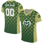 customized colorado state rams stacked rectangle green jersey best selling