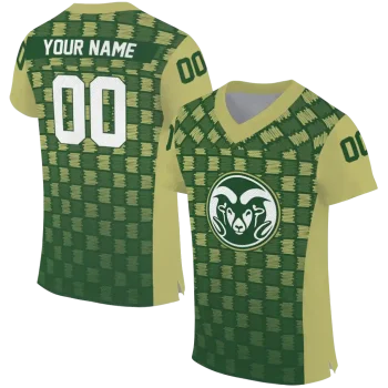 customized colorado state rams stacked rectangle green jersey best selling
