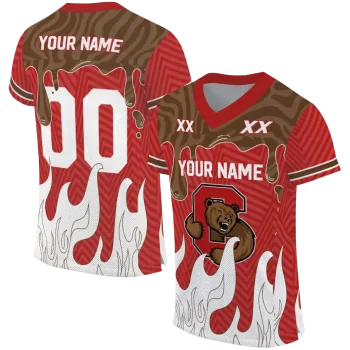 customized cornell big red dripping flames red white jersey best selling