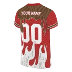 customized cornell big red dripping flames red white jersey best selling