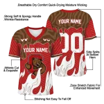 customized cornell big red dripping flames red white jersey best selling