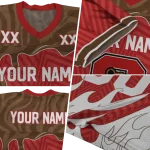 customized cornell big red dripping flames red white jersey best selling