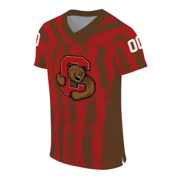 customized cornell big red stripe splatter red jersey fashion forward