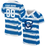 customized creighton bluejays art stripe blue jersey best selling