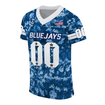 customized creighton bluejays camouflage abstract blue jersey fashion forward