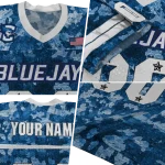 customized creighton bluejays camouflage abstract blue jersey best selling