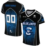 customized creighton bluejays halftone slant blue black jersey best selling