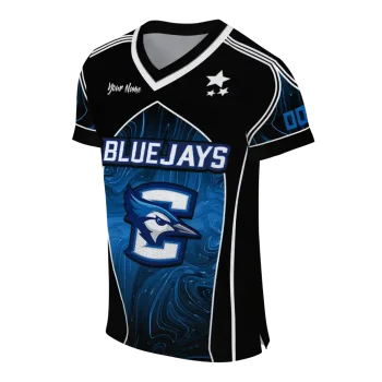 customized creighton bluejays halftone slant blue black jersey fashion forward
