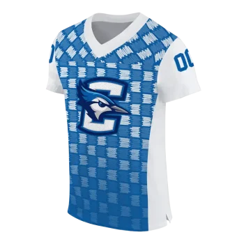 customized creighton bluejays stacked rectangle blue jersey fashion forward
