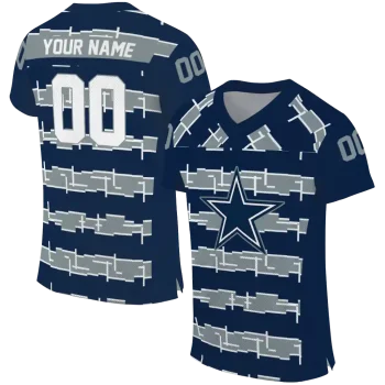 customized dallas cowboys layered grids blue jersey best selling