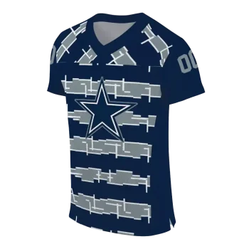 customized dallas cowboys layered grids blue jersey fashion forward