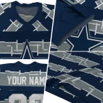 customized dallas cowboys layered grids blue jersey best selling