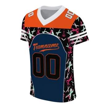 customized denver broncos brushstroke xs blue black jersey fashion forward