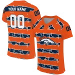 customized denver broncos layered grids orange jersey best selling