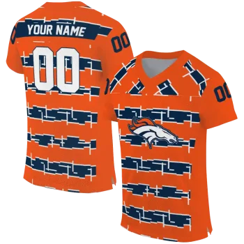 customized denver broncos layered grids orange jersey best selling