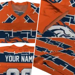 customized denver broncos layered grids orange jersey best selling