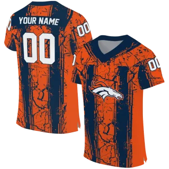 customized denver broncos rugged stripes orange jersey best selling