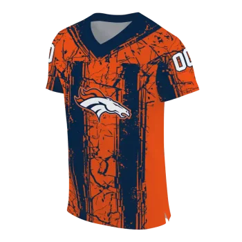 customized denver broncos rugged stripes orange jersey fashion forward