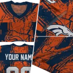 customized denver broncos rugged stripes orange jersey best selling