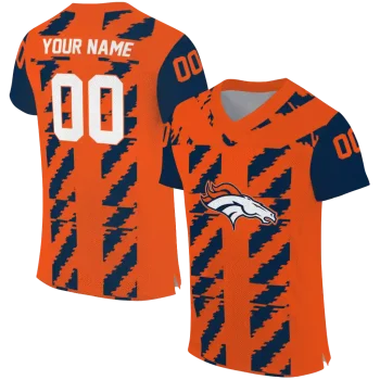 customized denver broncos stripe block orange jersey best selling