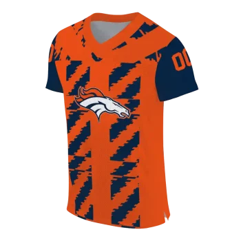 customized denver broncos stripe block orange jersey fashion forward