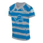 customized detroit lions art stripe blue jersey best selling