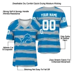 customized detroit lions art stripe blue jersey best selling