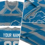 customized detroit lions art stripe blue jersey best selling
