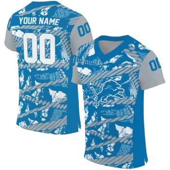 customized detroit lions camo shatter blue jersey best selling