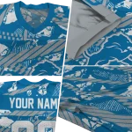 customized detroit lions camo shatter blue jersey best selling