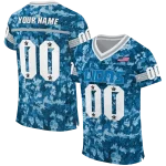 customized detroit lions camouflage abstract blue jersey best selling