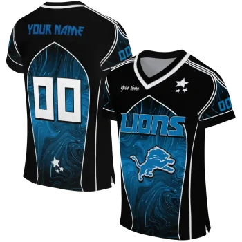 customized detroit lions halftone slant blue black jersey best selling