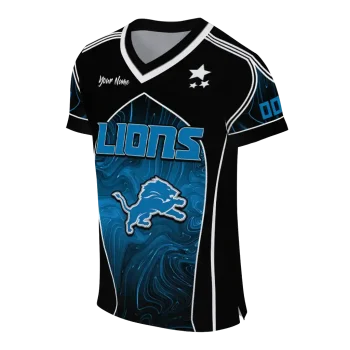 customized detroit lions halftone slant blue black jersey fashion forward
