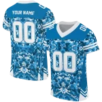 customized detroit lions mirrored pattern blue jersey best selling