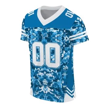customized detroit lions mirrored pattern blue jersey fashion forward