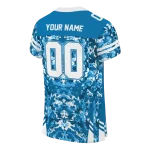customized detroit lions mirrored pattern blue jersey best selling