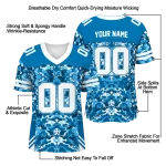 customized detroit lions mirrored pattern blue jersey best selling