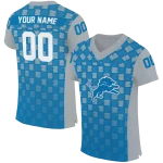 customized detroit lions stacked rectangle blue jersey best selling