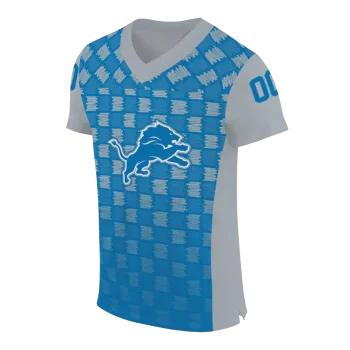 customized detroit lions stacked rectangle blue jersey fashion forward