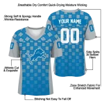 customized detroit lions stacked rectangle blue jersey best selling